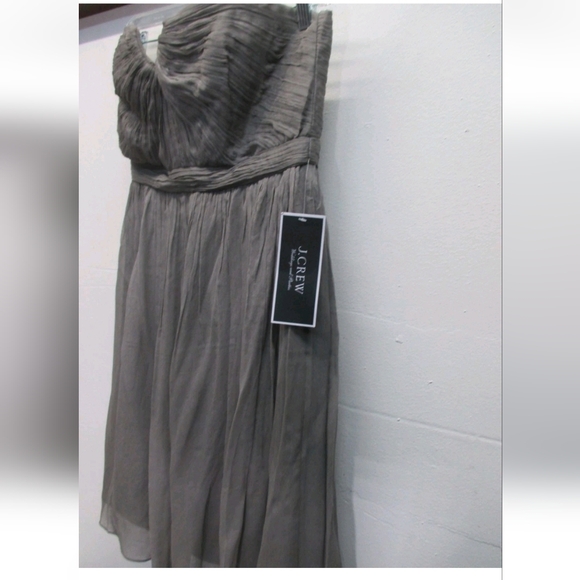 NWT J. Crew Women's 12 Nadia Silken Chiffon Strapless A- Line Dress - Picture 2 of 12